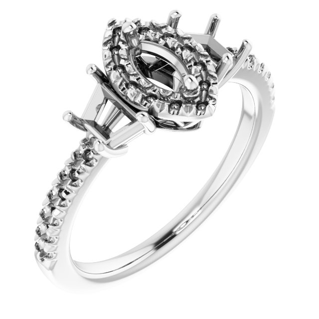 French-Set Halo-Style Engagement Ring or Band