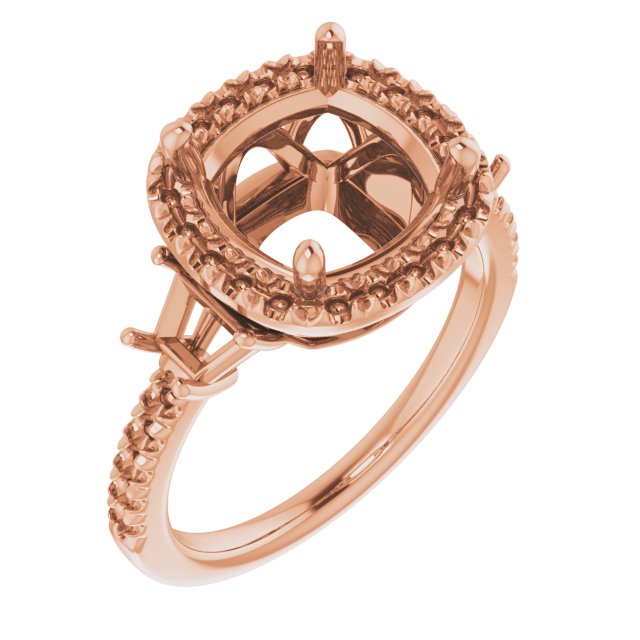 French-Set Halo-Style Engagement Ring or Band