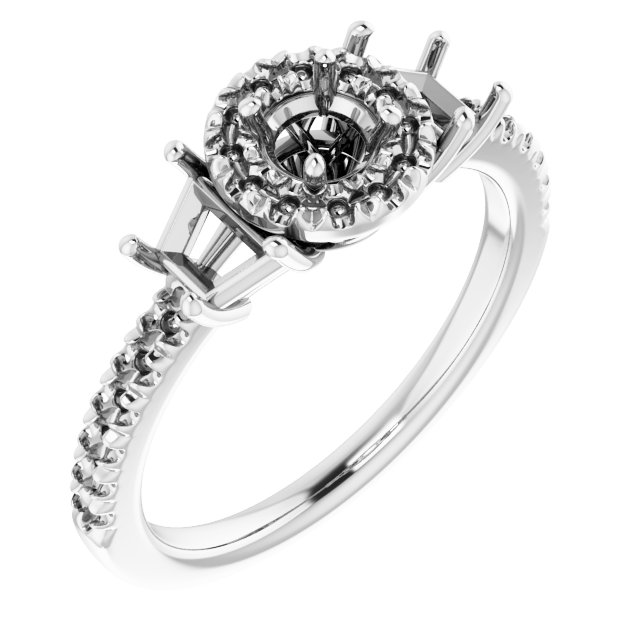 French-Set Halo-Style Engagement Ring or Band