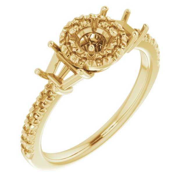 French-Set Halo-Style Engagement Ring or Band