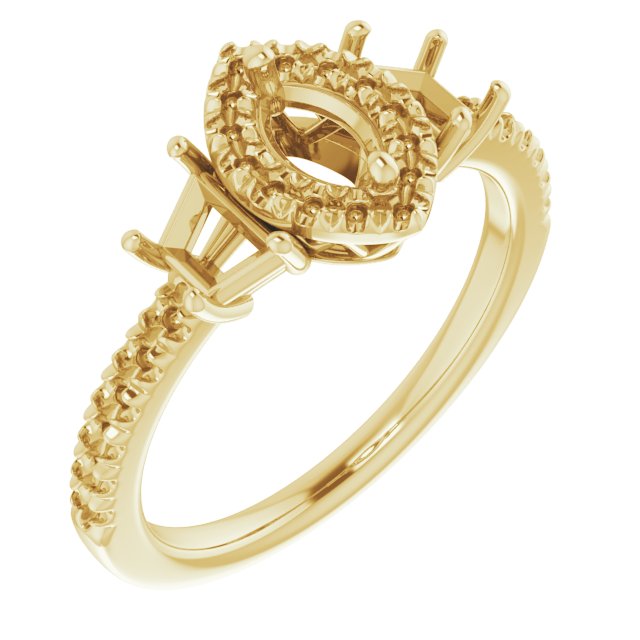 French-Set Halo-Style Engagement Ring or Band