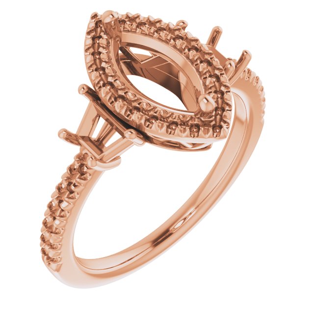 French-Set Halo-Style Engagement Ring or Band