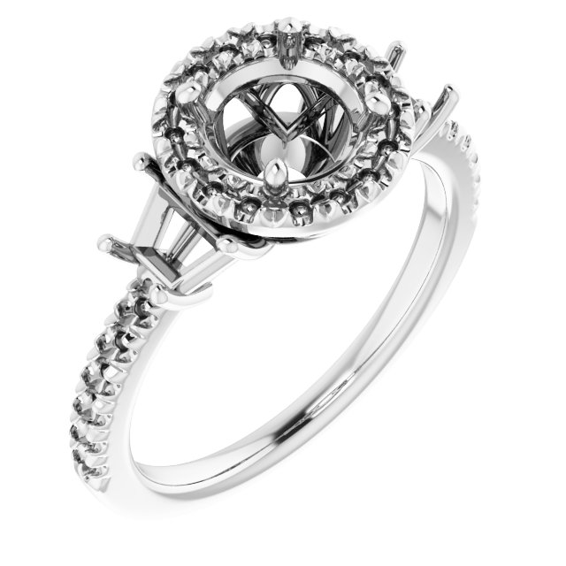 French-Set Halo-Style Engagement Ring or Band