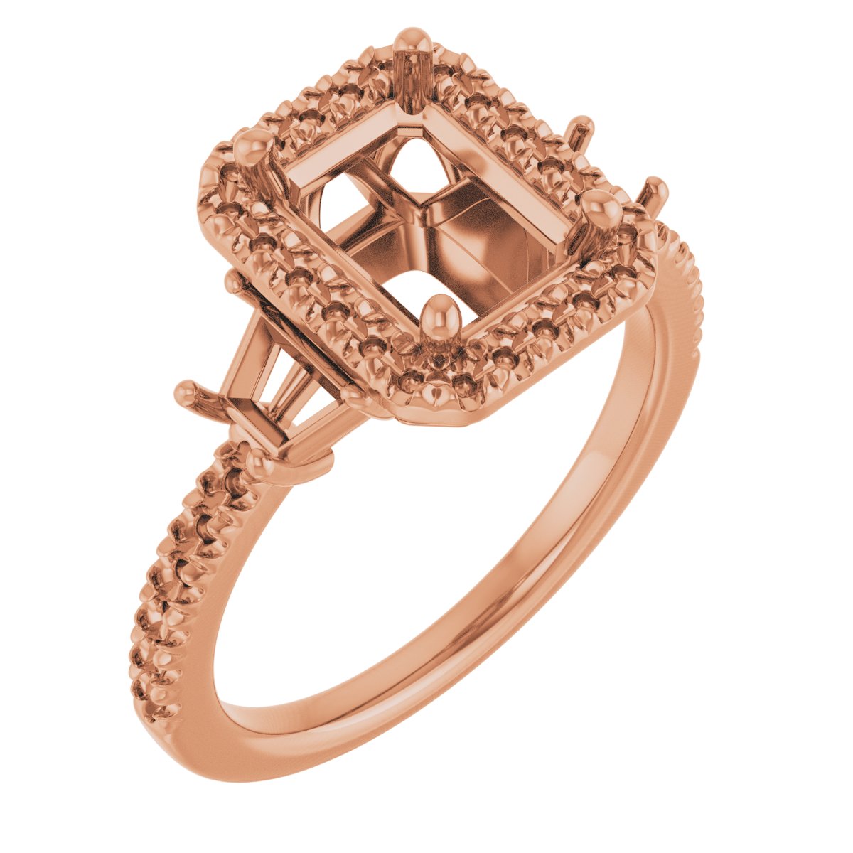 French-Set Halo-Style Engagement Ring or Band
