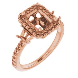 French-Set Halo-Style Engagement Ring or Band   