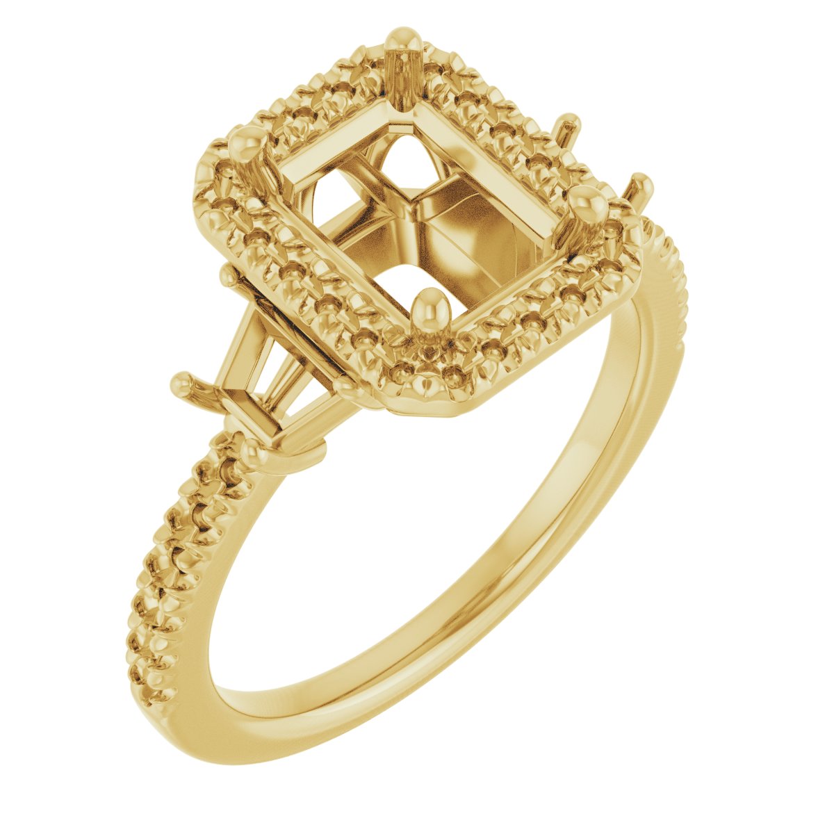 French-Set Halo-Style Engagement Ring or Band