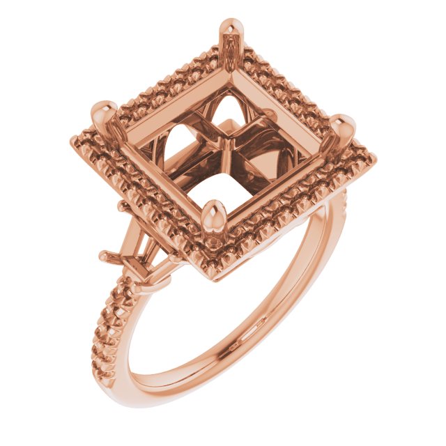 French-Set Halo-Style Engagement Ring or Band