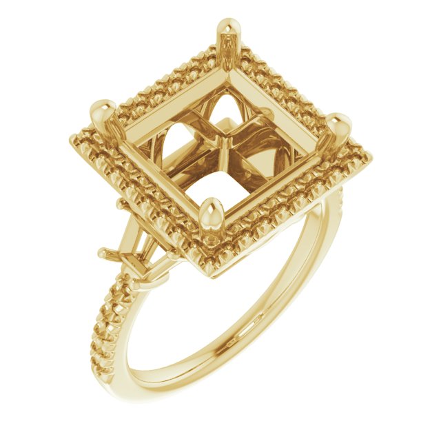 French-Set Halo-Style Engagement Ring or Band