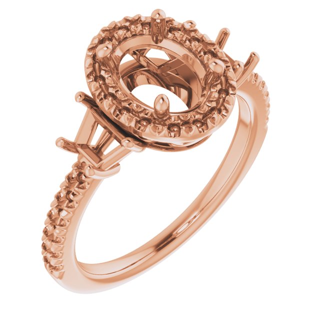 French-Set Halo-Style Engagement Ring or Band