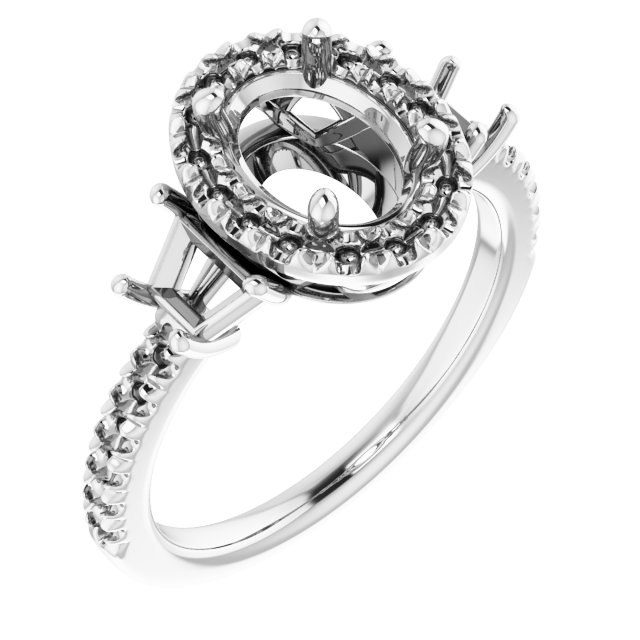 French-Set Halo-Style Engagement Ring or Band