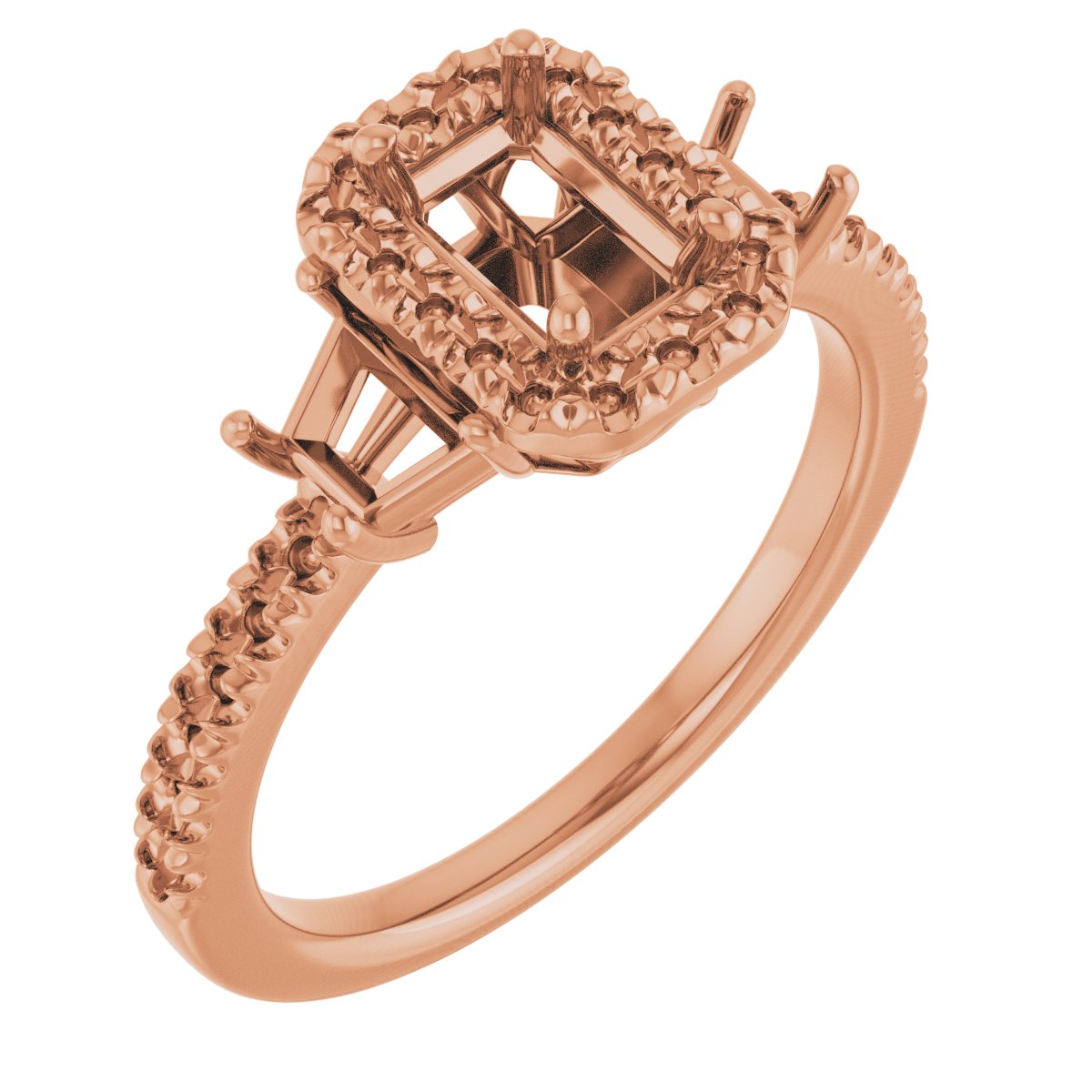 French-Set Halo-Style Engagement Ring or Band