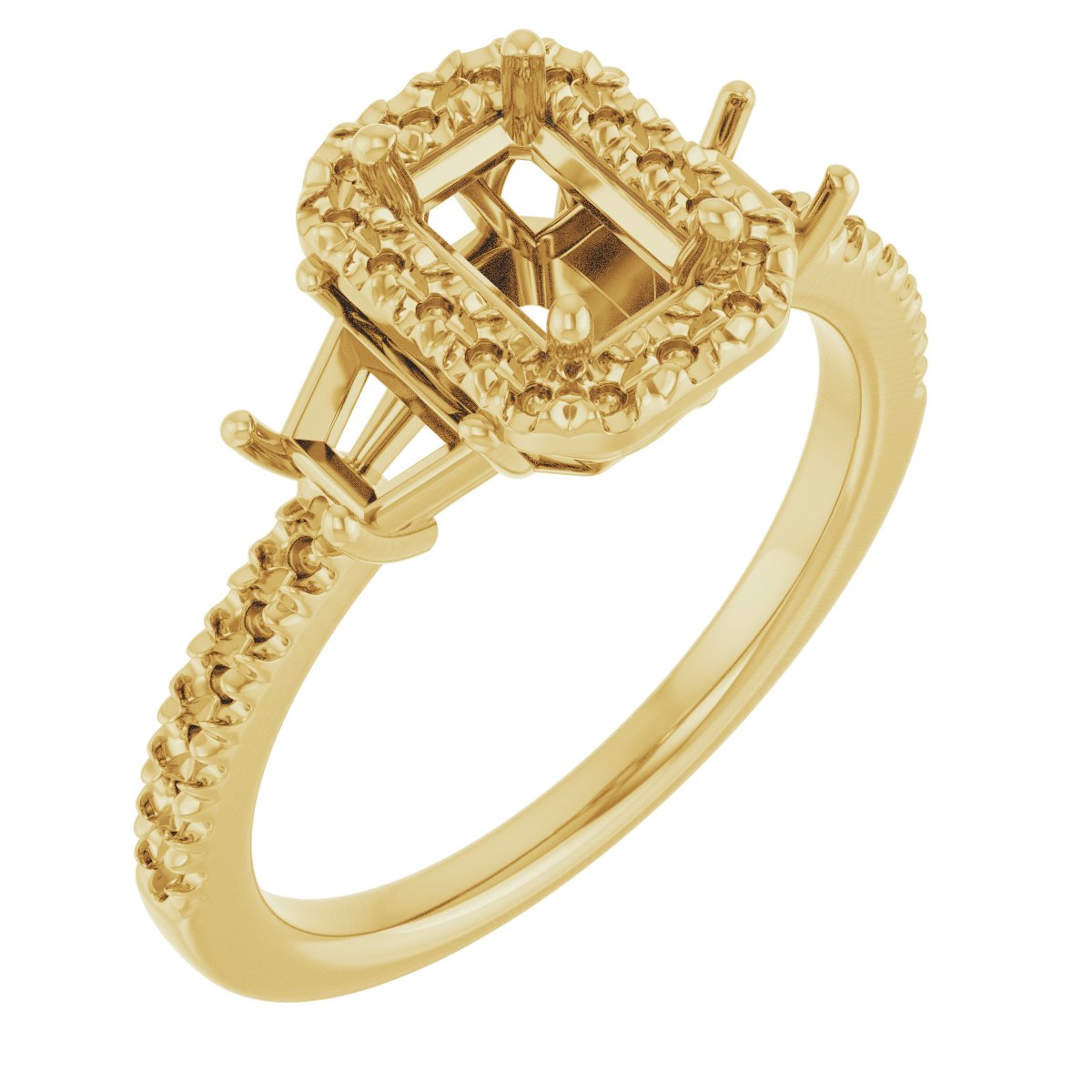 French-Set Halo-Style Engagement Ring or Band