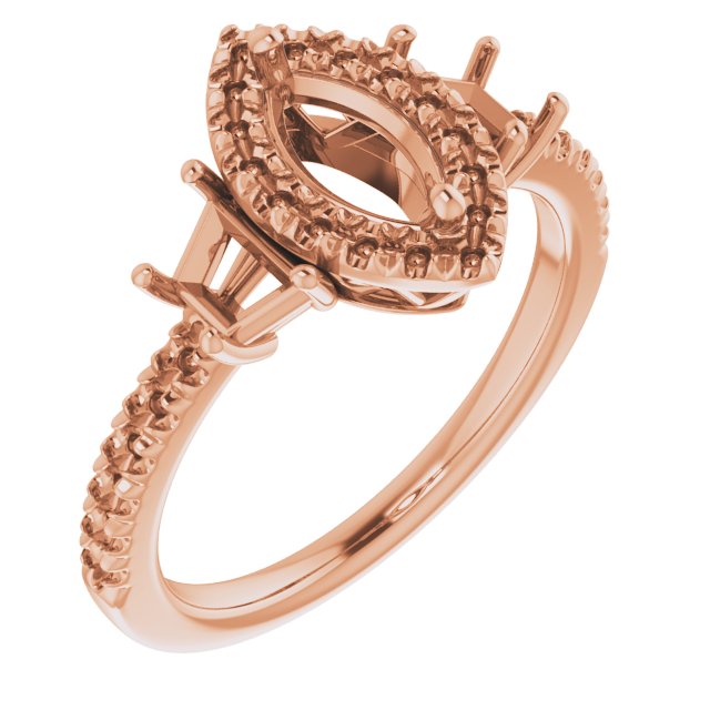 French-Set Halo-Style Engagement Ring or Band