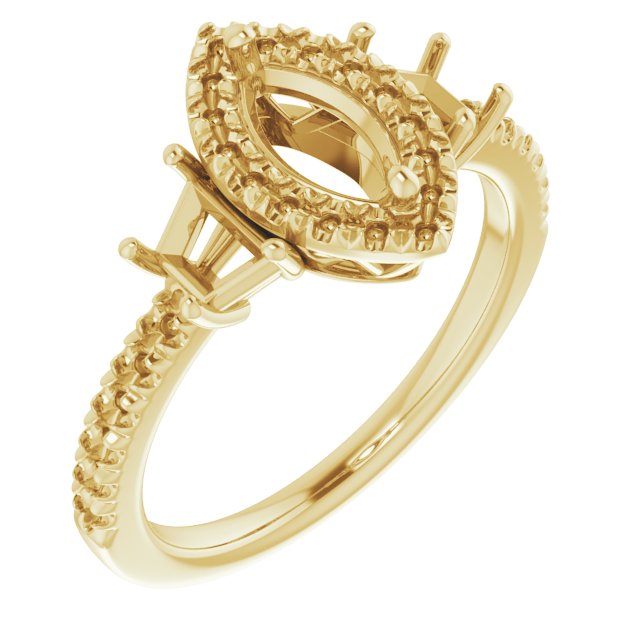 French-Set Halo-Style Engagement Ring or Band