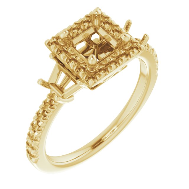 French-Set Halo-Style Engagement Ring or Band