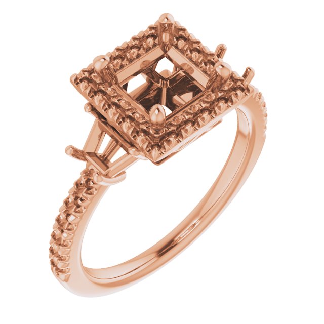 French-Set Halo-Style Engagement Ring or Band