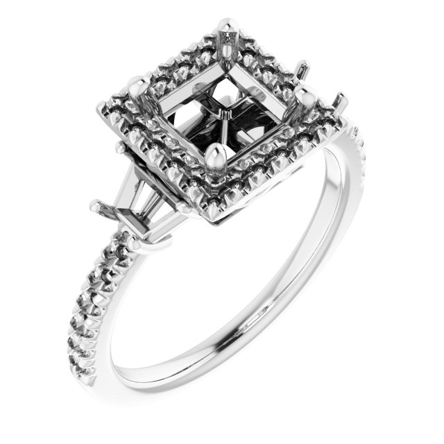 French-Set Halo-Style Engagement Ring or Band