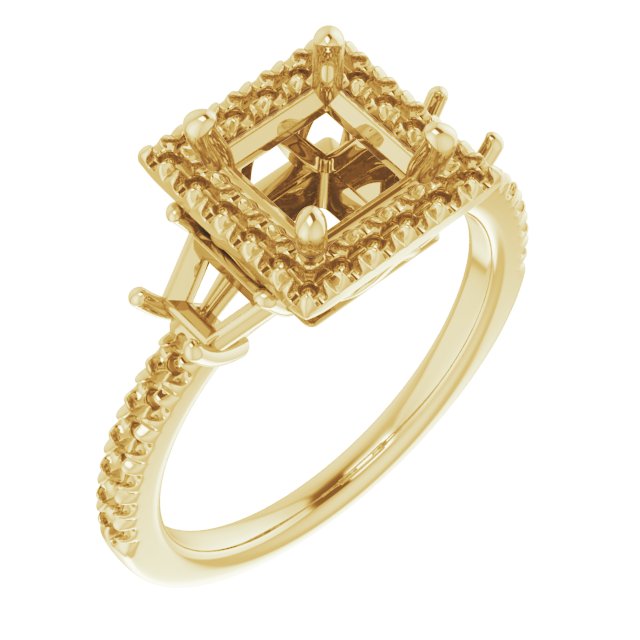 French-Set Halo-Style Engagement Ring or Band