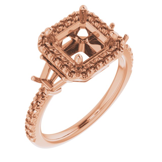 French-Set Halo-Style Engagement Ring or Band