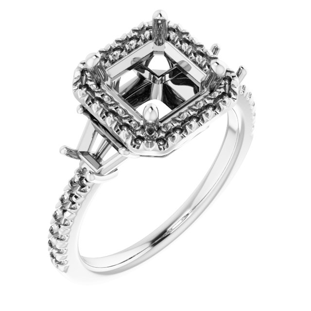 French-Set Halo-Style Engagement Ring or Band