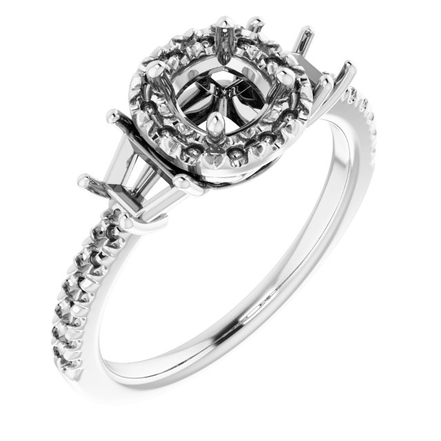 French-Set Halo-Style Engagement Ring or Band