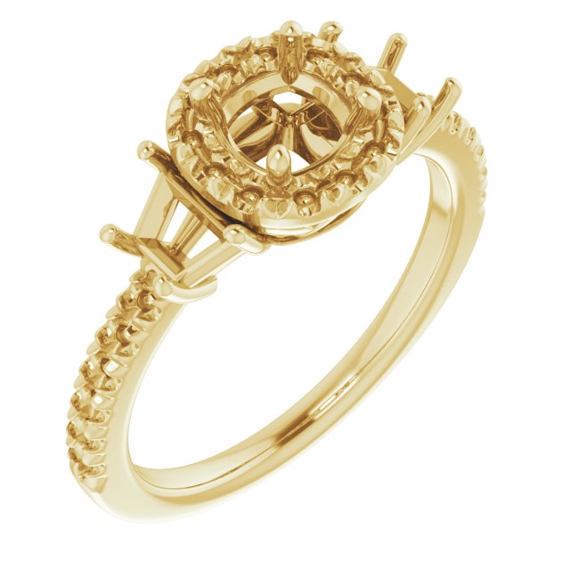French-Set Halo-Style Engagement Ring or Band