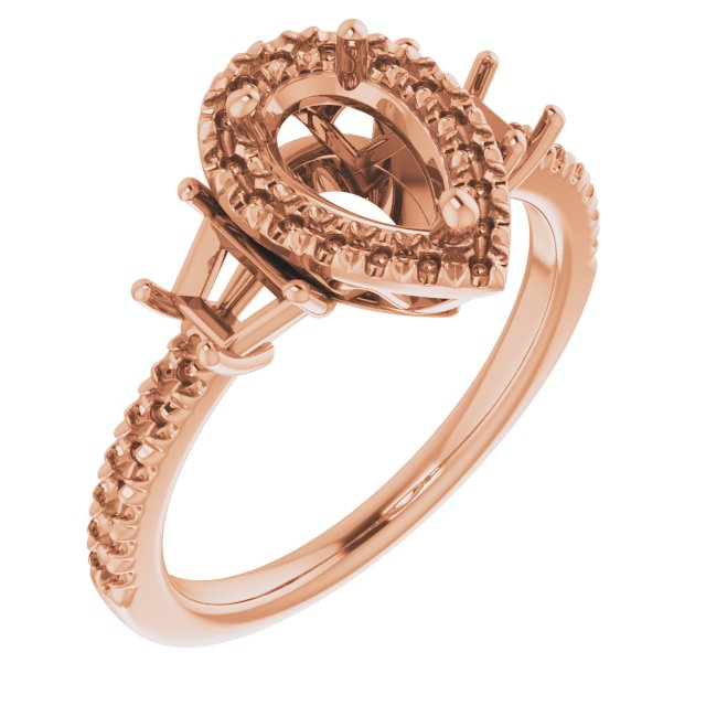 French-Set Halo-Style Engagement Ring or Band