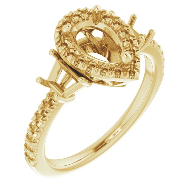French-Set Halo-Style Engagement Ring or Band