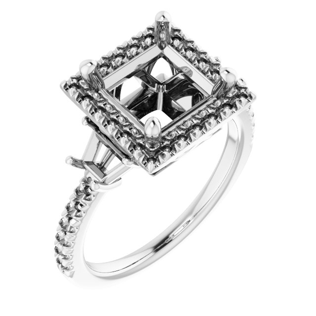 French-Set Halo-Style Engagement Ring or Band
