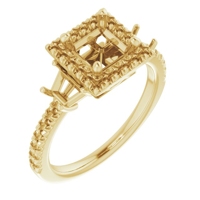 French-Set Halo-Style Engagement Ring or Band
