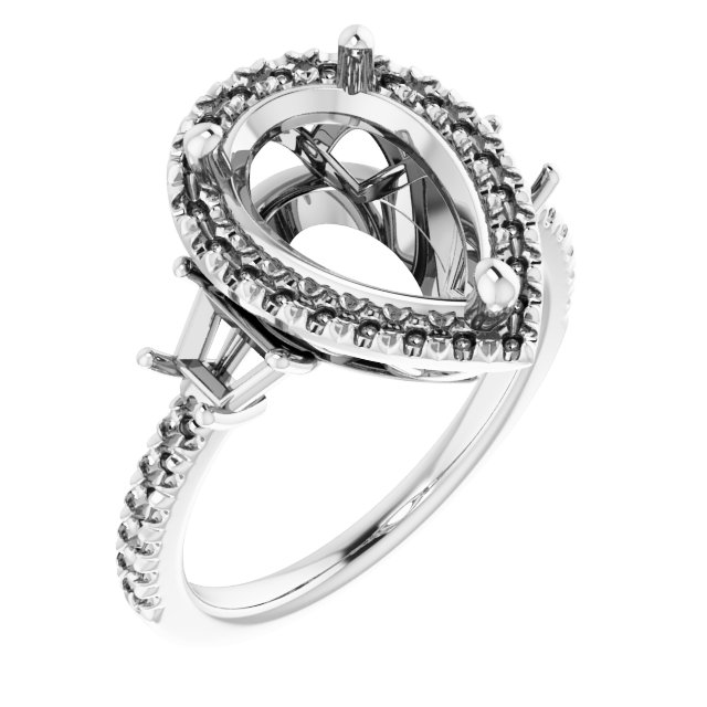 French-Set Halo-Style Engagement Ring or Band