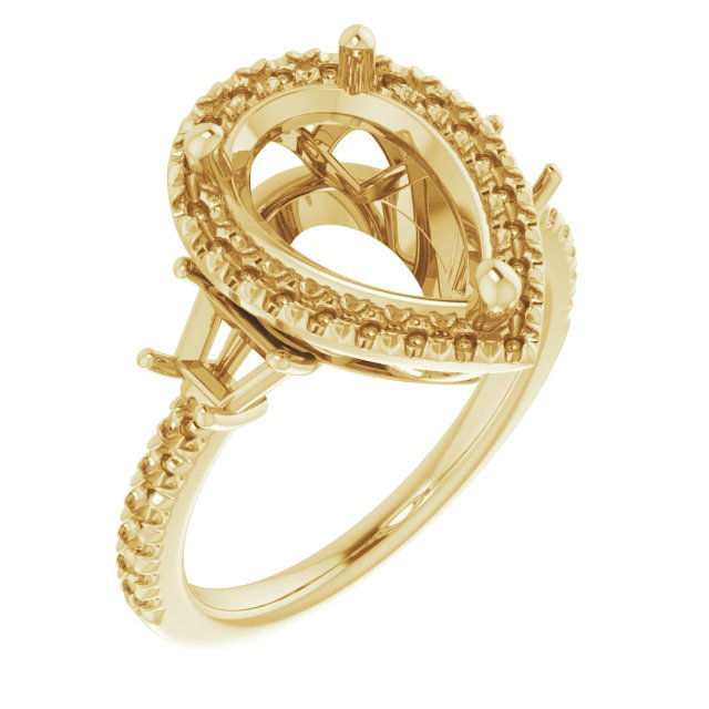 French-Set Halo-Style Engagement Ring or Band