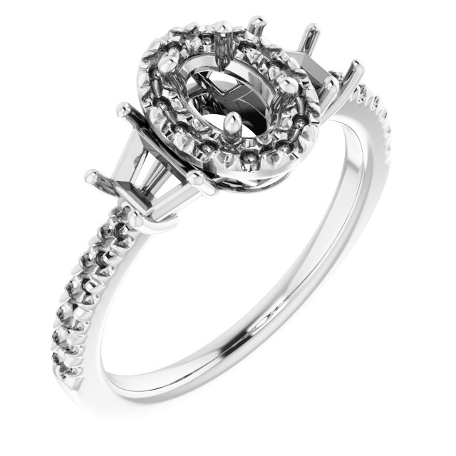 French-Set Halo-Style Engagement Ring or Band