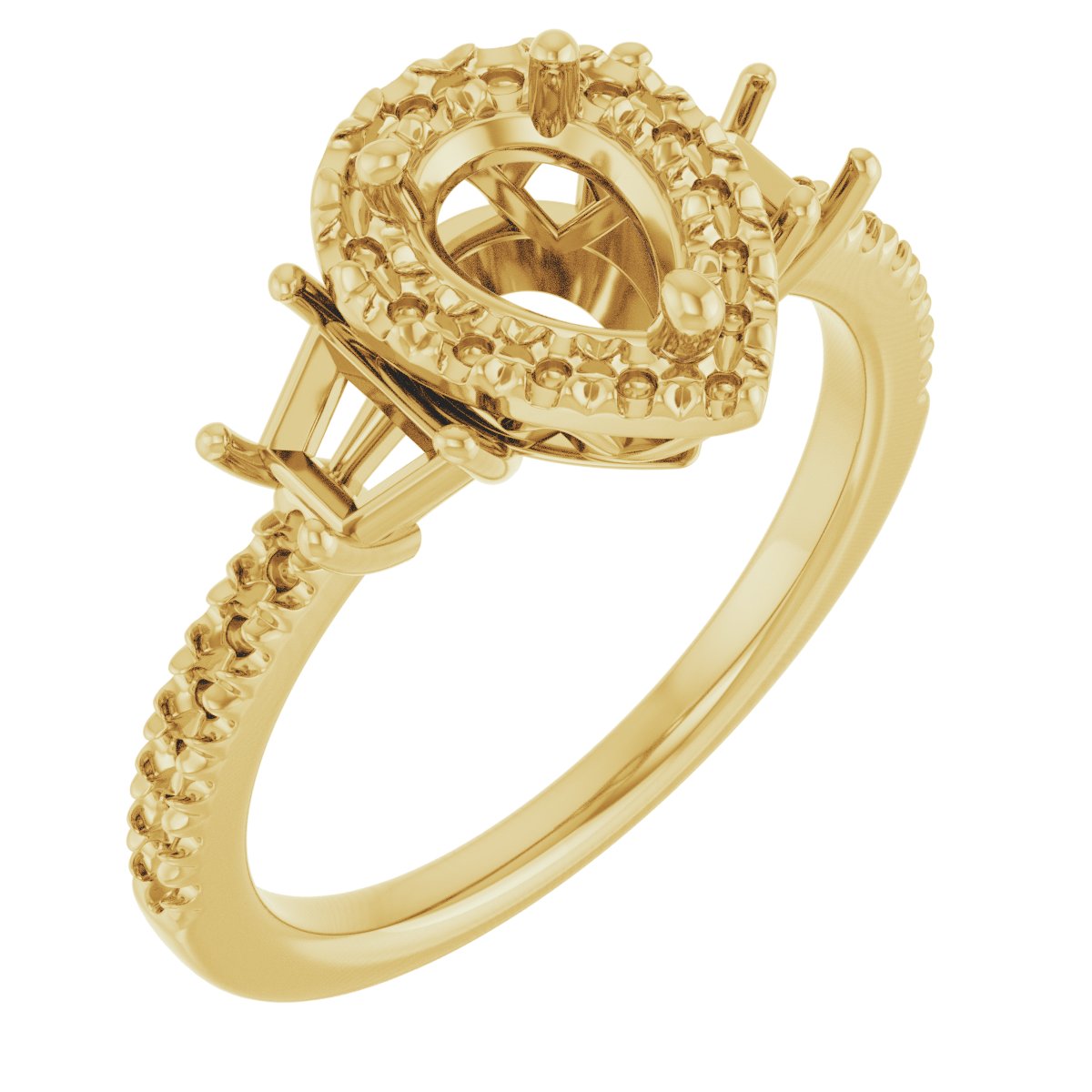 French-Set Halo-Style Engagement Ring or Band