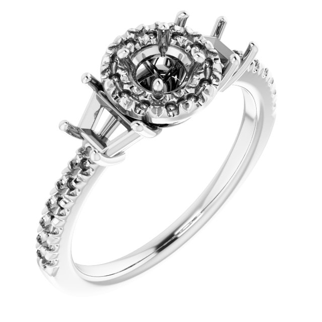 French-Set Halo-Style Engagement Ring or Band