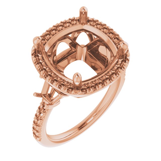 French-Set Halo-Style Engagement Ring or Band
