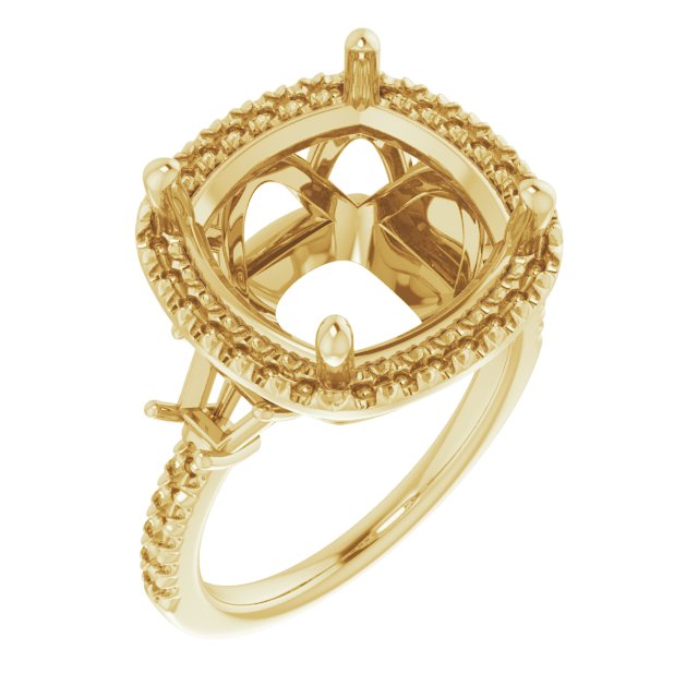 French-Set Halo-Style Engagement Ring or Band