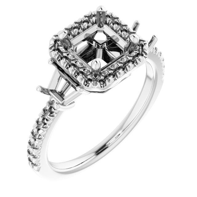 French-Set Halo-Style Engagement Ring or Band