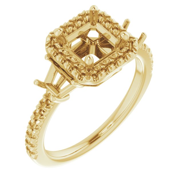 French-Set Halo-Style Engagement Ring or Band