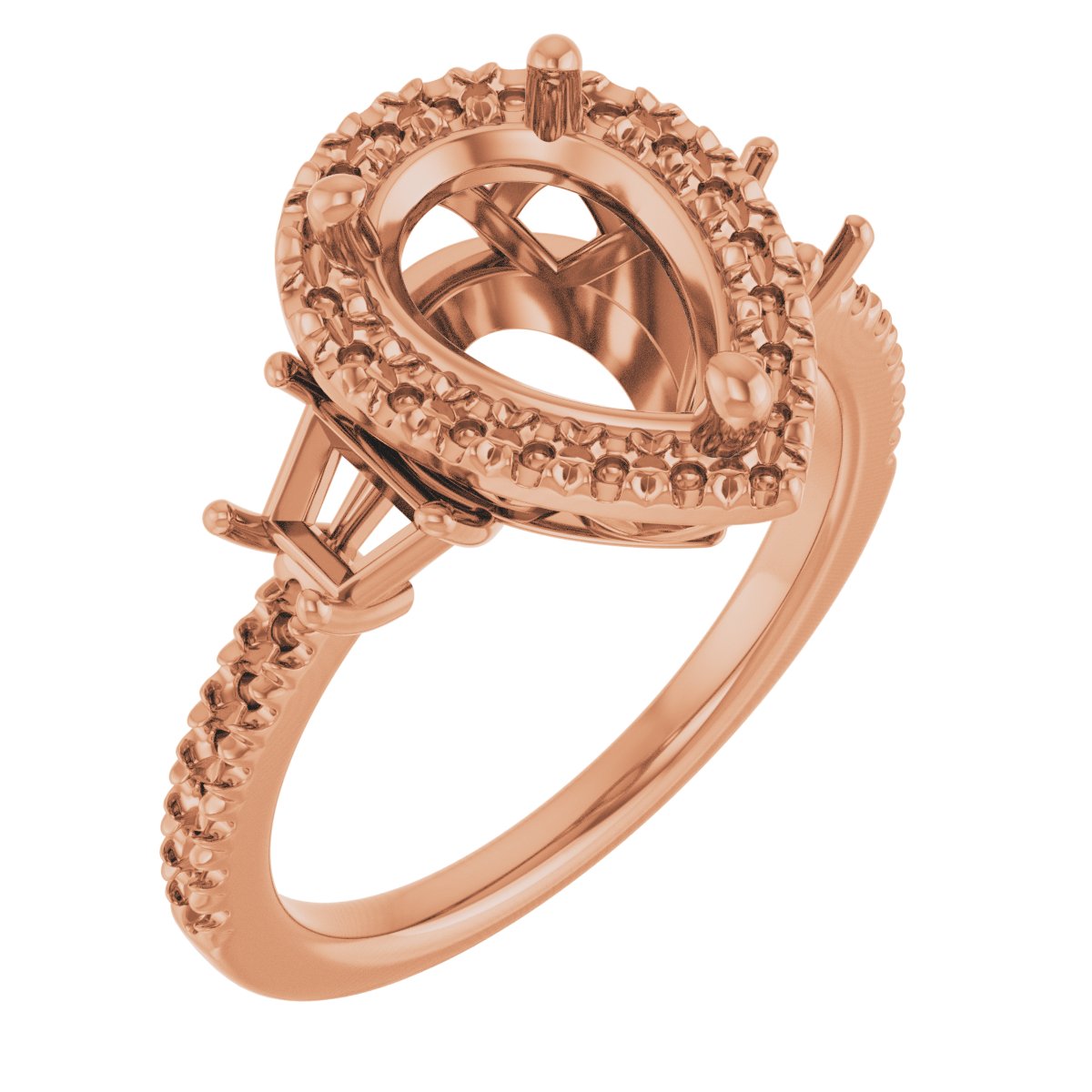 French-Set Halo-Style Engagement Ring or Band
