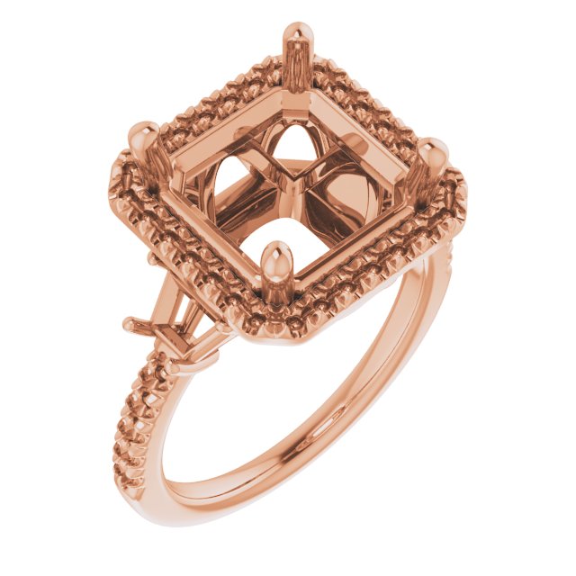 French-Set Halo-Style Engagement Ring or Band