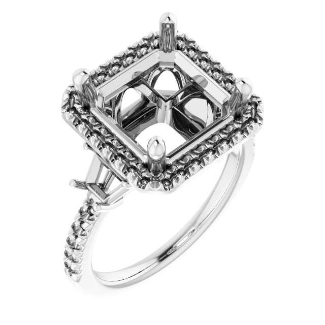 French-Set Halo-Style Engagement Ring or Band