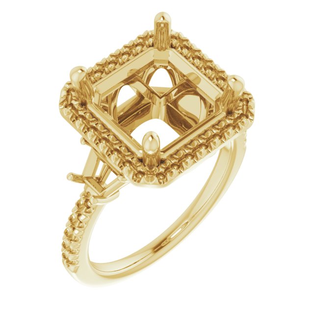 French-Set Halo-Style Engagement Ring or Band