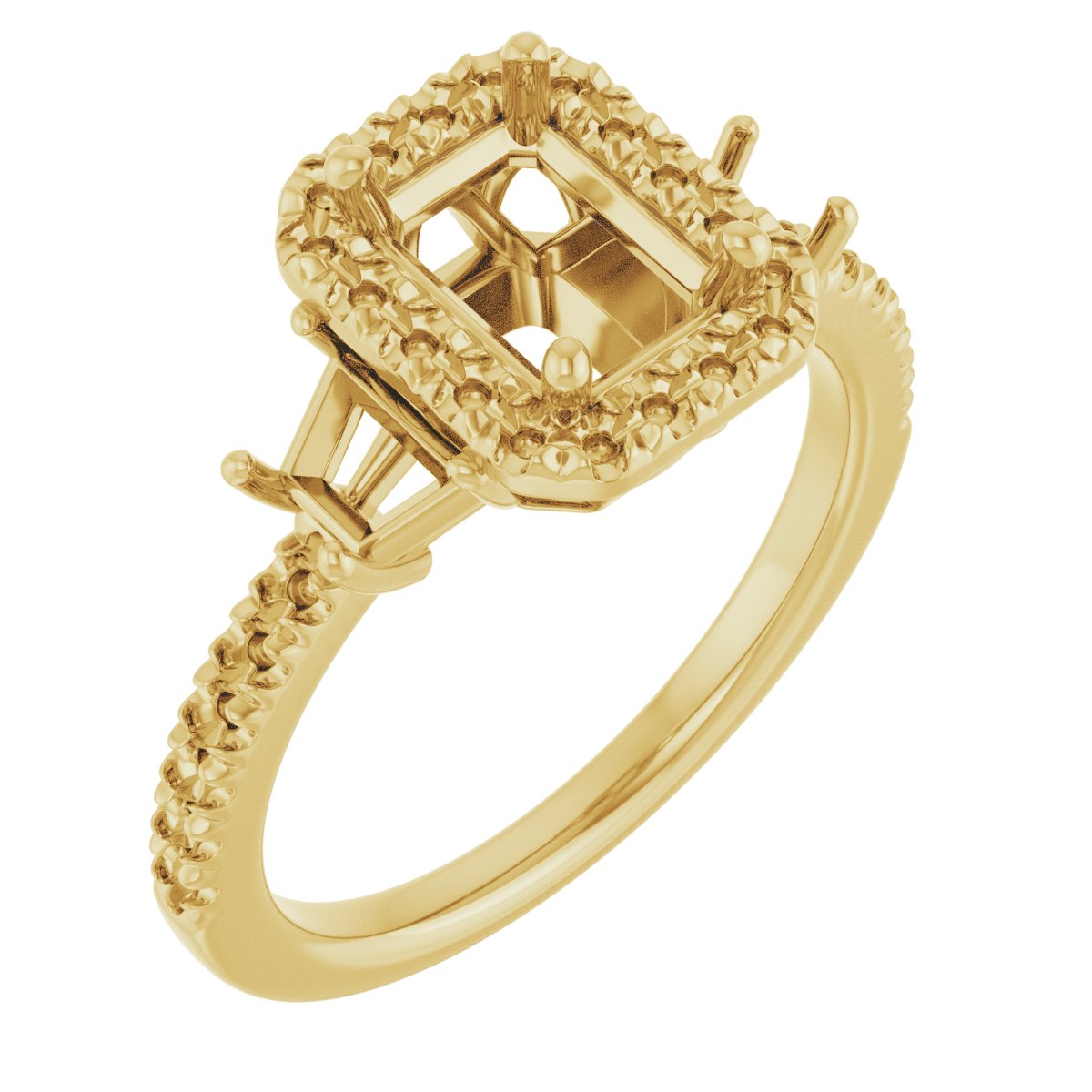 French-Set Halo-Style Engagement Ring or Band