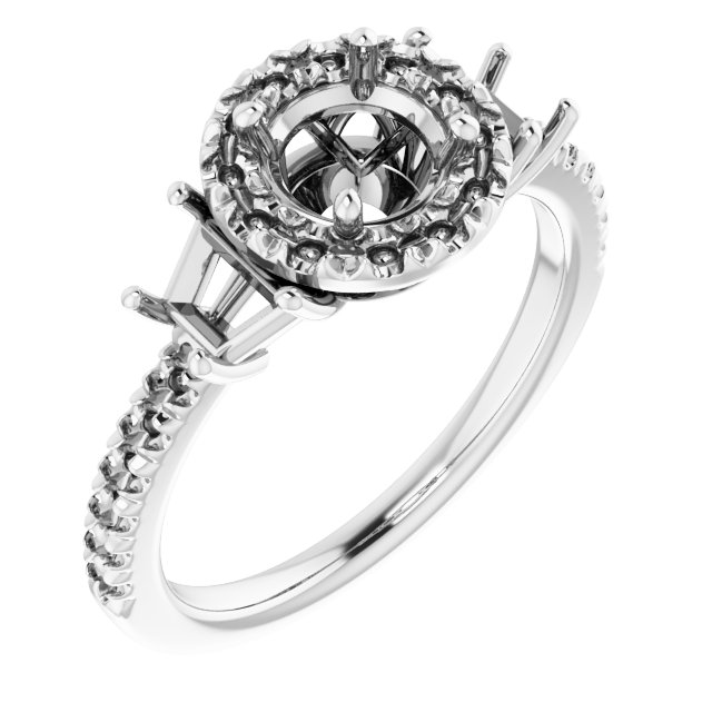 French-Set Halo-Style Engagement Ring or Band