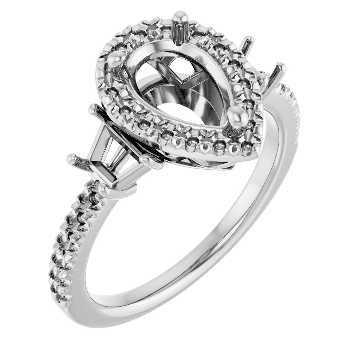 French-Set Halo-Style Engagement Ring or Band