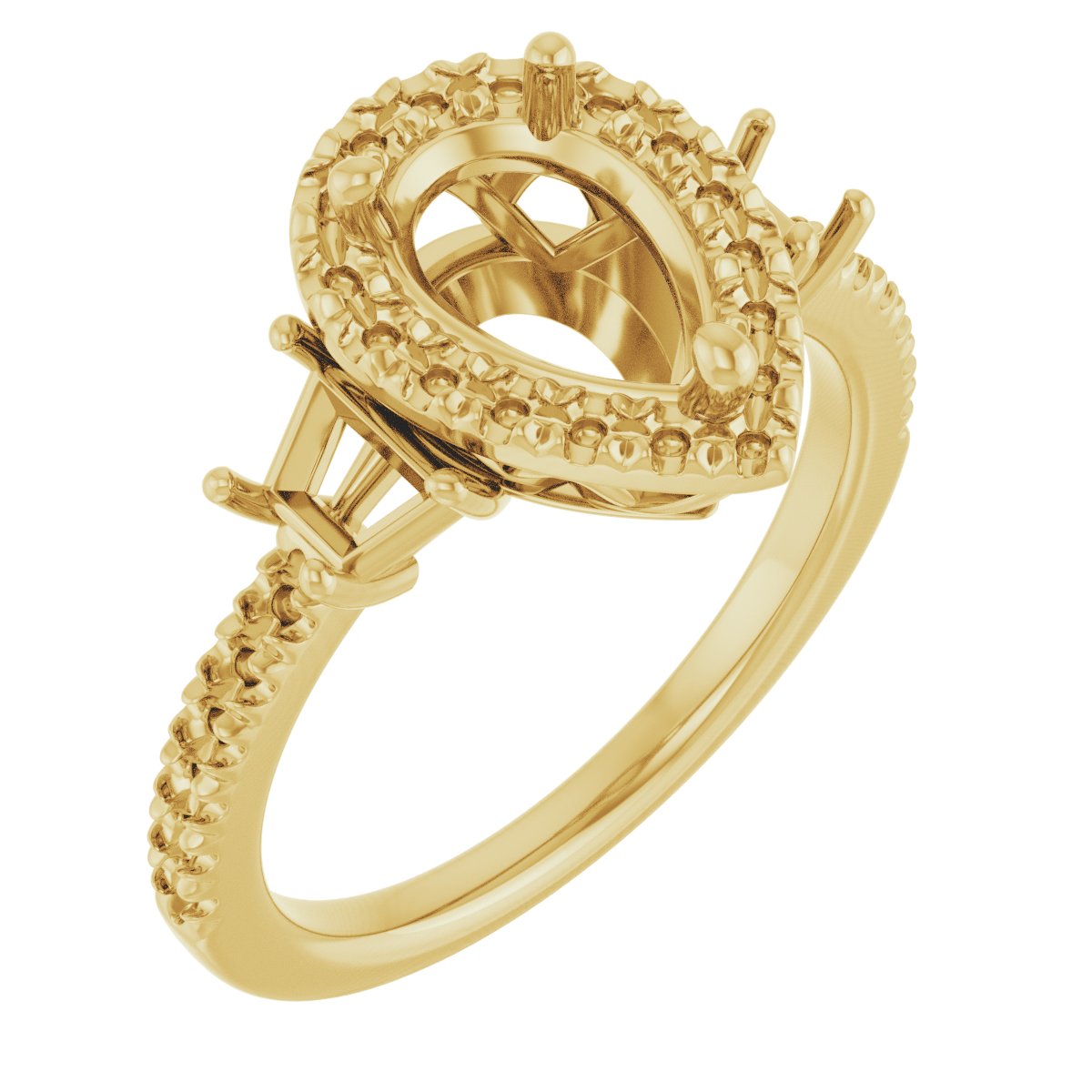 French-Set Halo-Style Engagement Ring or Band