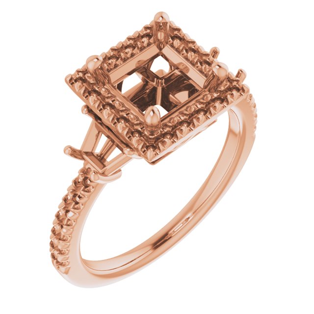 French-Set Halo-Style Engagement Ring or Band