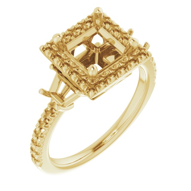 French-Set Halo-Style Engagement Ring or Band