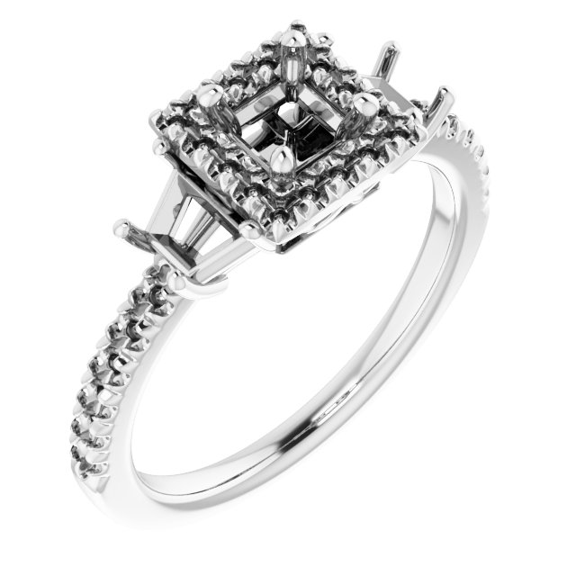 French-Set Halo-Style Engagement Ring or Band